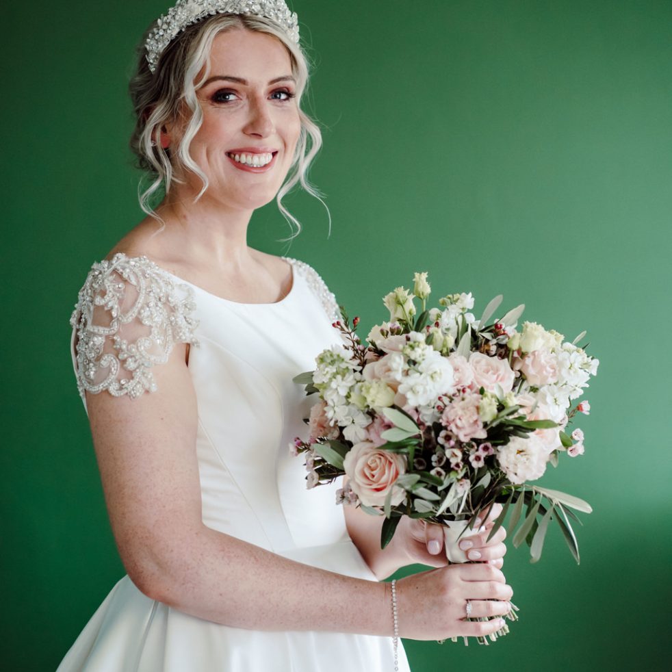 Bride with Bouquet on Wedding Day